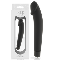 Vibrateur silicone réaliste noir lisse plaisir adulte