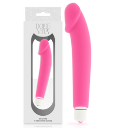 Vibrateur silicone réaliste rose lisse plaisir adulte