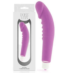 Vibrateur silicone réaliste nervuré violet plaisir adulte