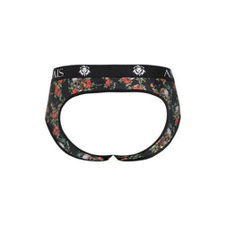 Jock bikini noir imprimé roses et crânes — Power