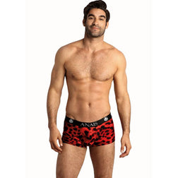 Lingerie sexy Boxer trunk rouge imprimé léopard