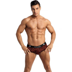 Lingerie sexy Bikini jock open-back imprimé léopard rouge