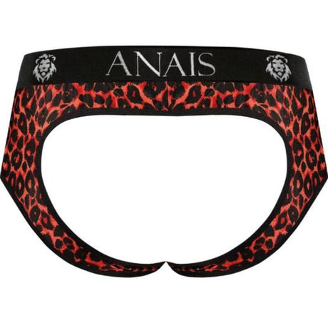 Bikini jock open-back imprimé léopard rouge — emballage