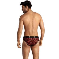 Slip mini rouge léopard échancré — Tribal