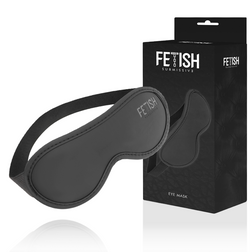 Harnais Bandeau yeux cuir végan noir et néoprène — Fetish Submissive II en Cuir végan vu de face