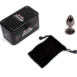 Plug métal anthracite poli 7 cm taille S — emballage