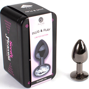 Plug métal anthracite poli 7 cm taille S — Plug & Play · Secretplay Toys · Plugs bijoux