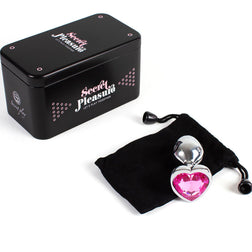 Plug métal cœur cristal fuchsia 7 cm taille S — emballage