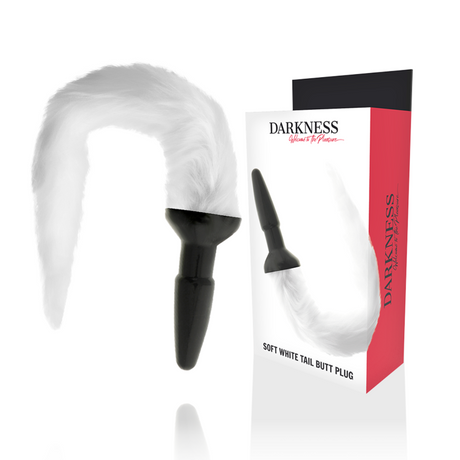 DARKNESS PLUG ANAL EN SILICONE AVEC QUEUE BLANCHE