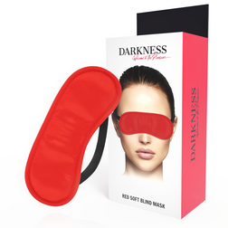 Harnais Bandeau BDSM rouge ovale rembourré en Satin rouge vu de face