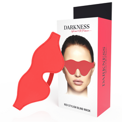 Harnais Bandeau BDSM rouge galbé occultant en Polyester rouge vu de face