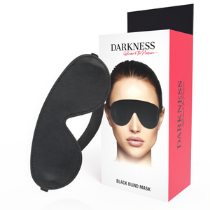 Harnais Bandeau occultant sur les yeux, simili-cuir noir en Cuir végan noir vu de face