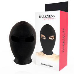Cagoule BDSM spandex 2 trous yeux — Black Balaclava — vue de face
