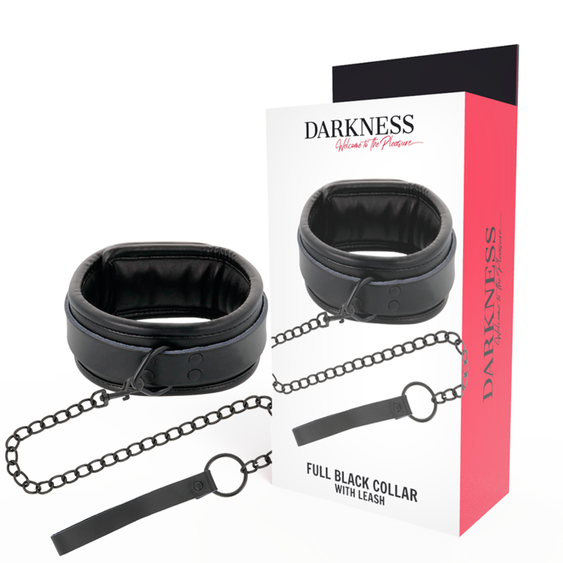 DARKNESS COLLIER NOIR AVEC CHAINE