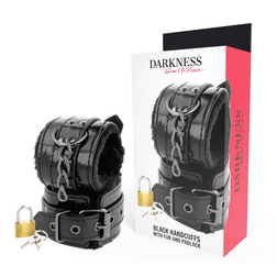 Bdsm Darkness Bondage fourrure avec cadenas Cuir végan