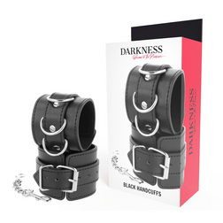 Cockring Darkness Bondage noir avec anneaux PVC