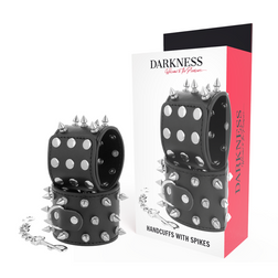 Menottes poignets noires cloutées avec pointes métal