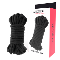 Harnais Corde shibari coton noir 20 mètres — Black Cotton Rope XL en Coton vu de face