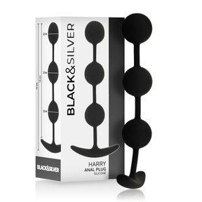 BLACKSILVER CHAPELET ANAL HARRY 3 SPHERES EN SILICONE 14 CM