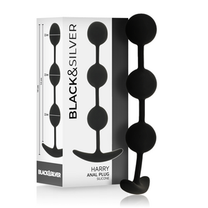 BLACKSILVER CHAPELET ANAL HARRY 3 SPHERES EN SILICONE 14 CM