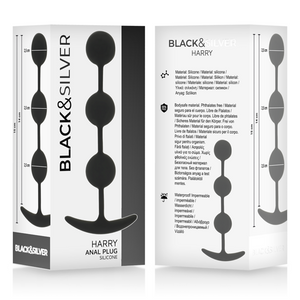 BLACKSILVER CHAPELET ANAL HARRY 3 SPHERES EN SILICONE 14 CM