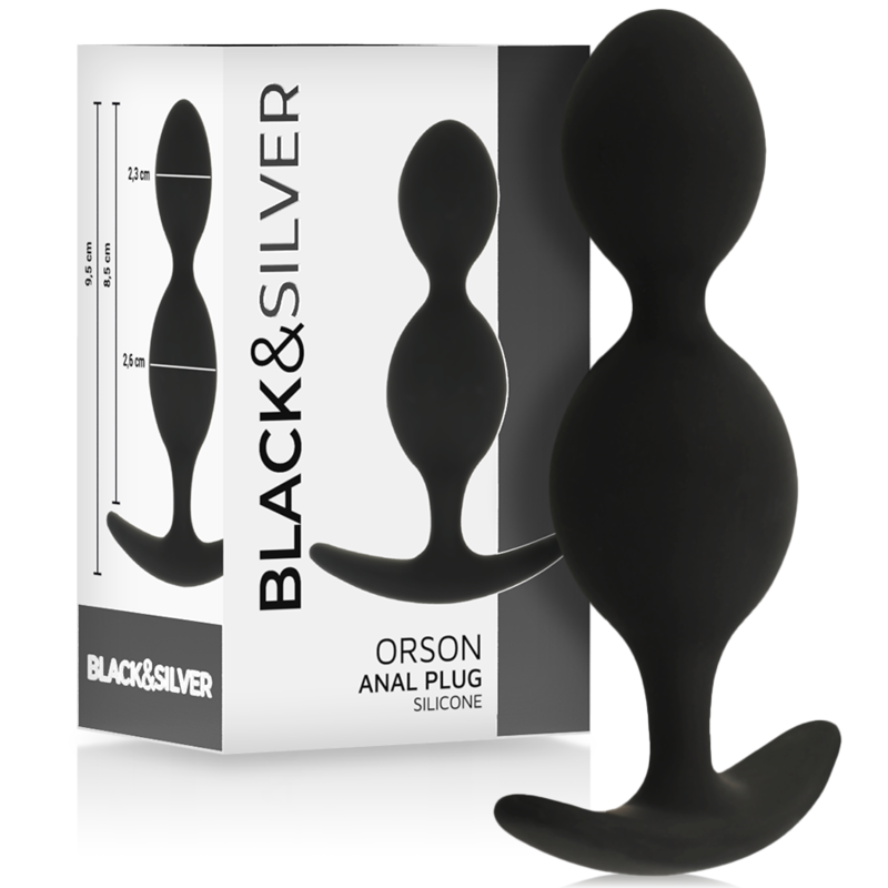 BLACKSILVER PLUG ORSON SILICONE 2 ONDES ANAL 9 CM