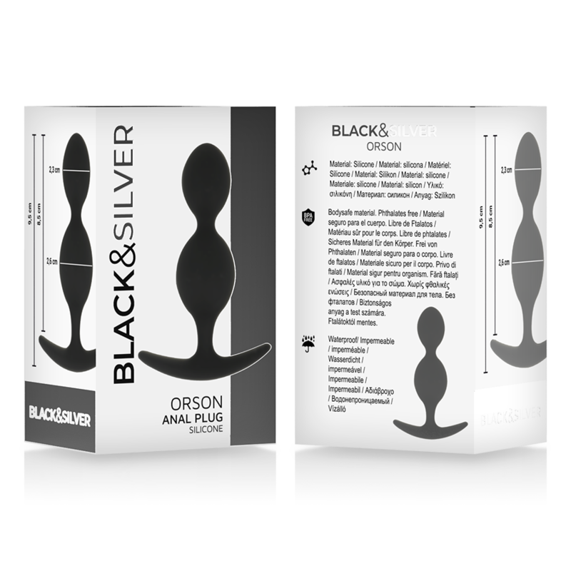 BLACKSILVER PLUG ORSON SILICONE 2 ONDES ANAL 9 CM