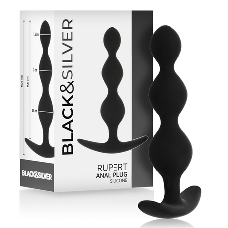 Plug anal modèle Rupert en Silicone noir 10.5 cm pour le plaisir intime.