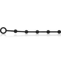 Vue de profil du chapelet anal en silicone noir pour débutant