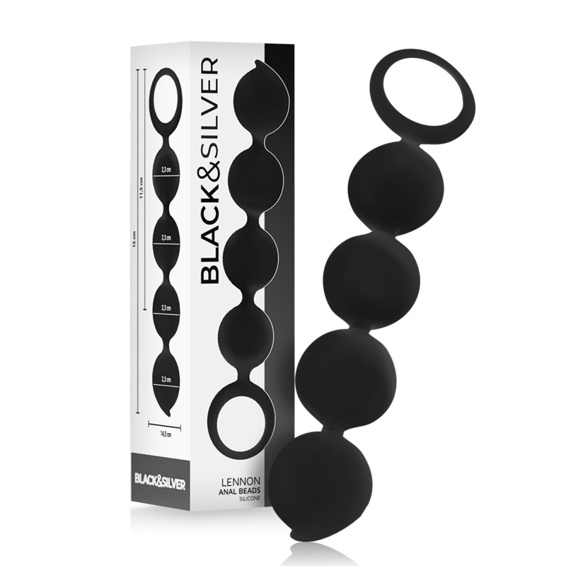 BLACKSILVER CHAPELET ANAL LENNON 4 SPHERES SILICONE 15 CM