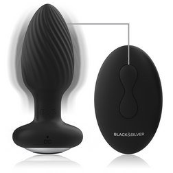 BLACKSILVER TELECOMMANDE DU ROTATEUR ANAL EN SILICONE WELLS PLUG