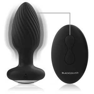 BLACKSILVER TELECOMMANDE DU ROTATEUR ANAL EN SILICONE WELLS PLUG