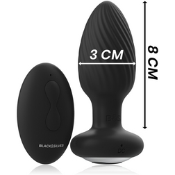 BLACKSILVER TELECOMMANDE DU ROTATEUR ANAL EN SILICONE WELLS PLUG