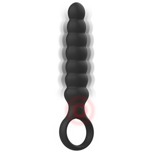 Chapelet anal vibrant 8 boules silicone rechargeable — gros plan