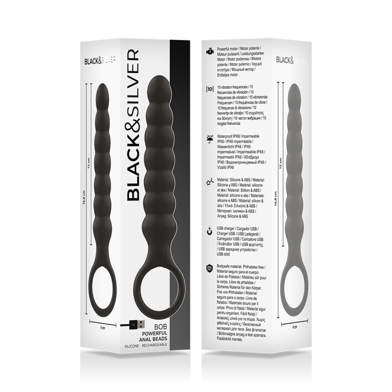 Chapelet anal vibrant 8 boules silicone rechargeable — emballage