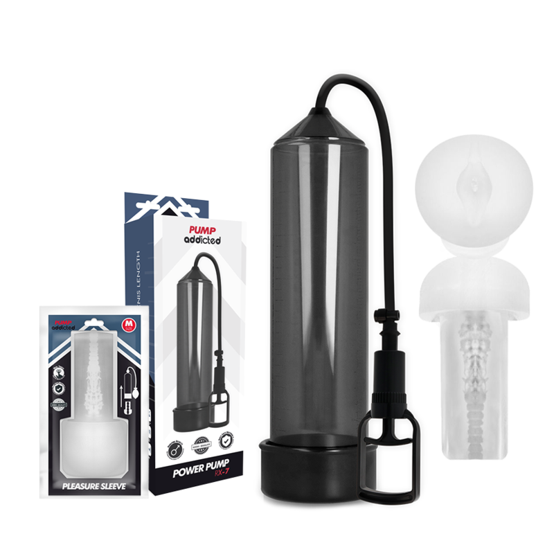 Pompe à pénis + masturbateur — emballage