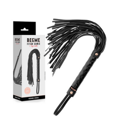 Flogger cuir vegan lanières souples — Black Edition