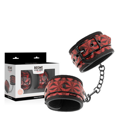 Menottes de poignets BEGME Red Edition rouges — vue ouverte