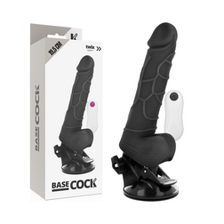 Gode vibrant réaliste à testicules 19,5 cm — télécommande filaire