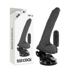 Realistic Vibrating Dildo with Testicles 20 cm — Wired Remote