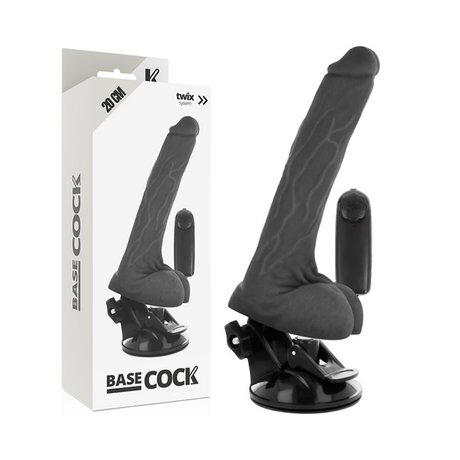 Realistic Vibrating Dildo with Testicles 20 cm — Wired Remote