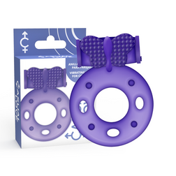 Cockring vibrant modèle Ring 32 en TPE violet pour le plaisir intime.