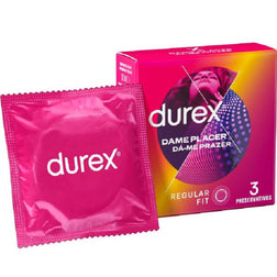 Préservatifs Durex Dame Placer texturés en latex, boîte de 3.