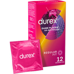 Préservatifs latex texturés nervurés et points 12 unités — Durex Mutual Pleasure vu de face