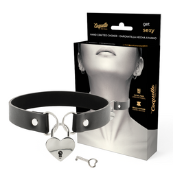 Collier cuir végan avec cœur et clé — Coquette Chic Desire