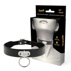 Cockring Coquette Accessories Collier BDSM cuir vegan avec anneau O — Coquette vu de face