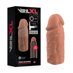 Gaine d'extension ouverte +2 cm marron — vue de profil