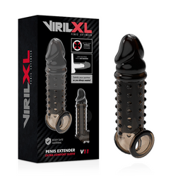 Gaine fermée texturée à picots noire +2 cm — vue de profil