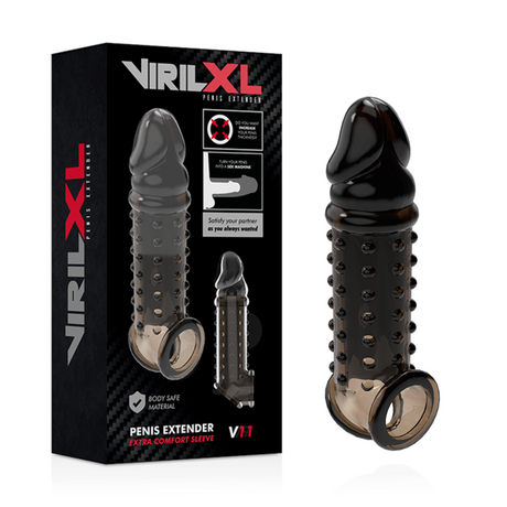 Gaine fermée texturée à picots noire +2 cm — vue de profil