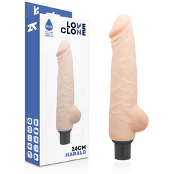 Gode vibro réaliste autolubrifiant 24 cm peau — Harald — vue de face